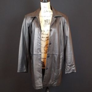 Kathy Irland vintage black leather coat CZrackC:9:719